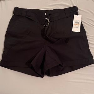 NWT DKNY Belted Black Shorts